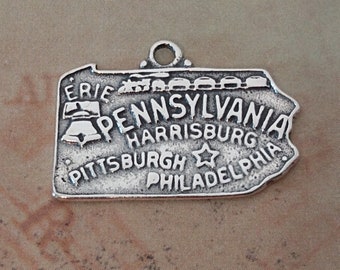 Pennsylvania Solid 925 Sterling Silver State Charm