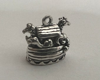 Noah's Ark Sterling Silver 3D Charm for Charm Bracelet