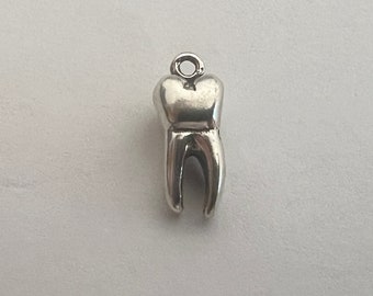 Molar Tooth Sterling Silver 3D Charm for Charm Bracelet