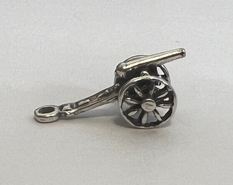 Cannon Sterling Silver 3D Charm for Charm Bracelet, Movable