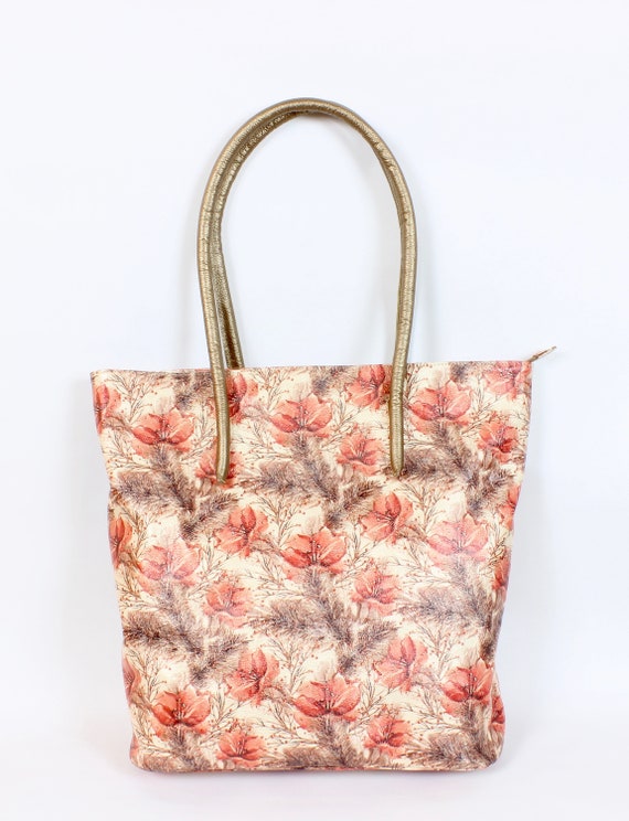 floral print leather handbags
