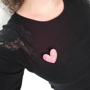 Broche Coeur Paillettes image 2