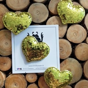 Gold Glitter Heart Brooch