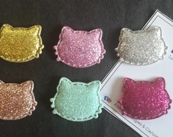 Glitter Cat Head Brooch