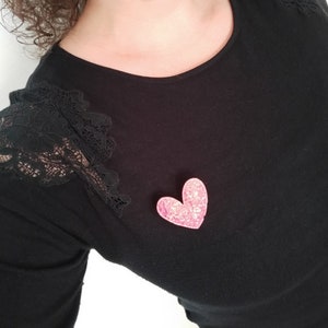 Broche Coeur Sequins Paillettes image 4