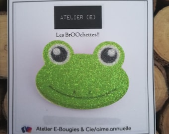 Brooch Frog Glitter