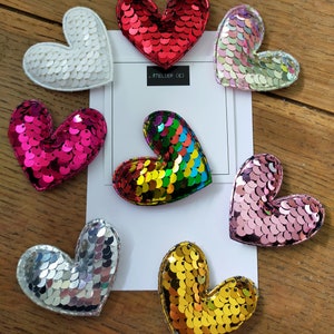 Heart Brooch Sequins Glitter