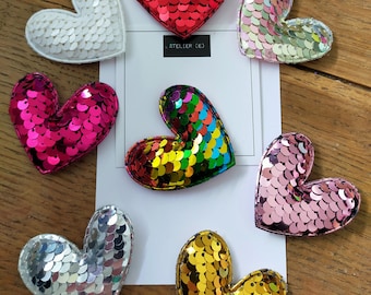 Broche Coeur Sequins Paillettes