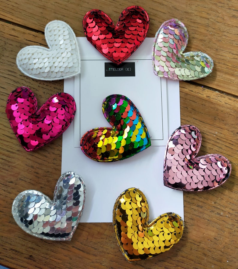 Broche Coeur Sequins Paillettes image 1