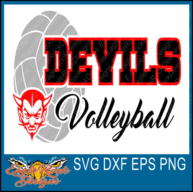 Devils Volleyball Svg Dxf Eps Png Cut File Devils Etsy