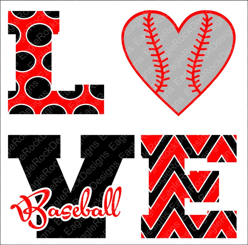 Love Baseball Svg Dxf Eps Png Cut File For Cameo And Etsy