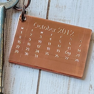 Copper Key Ring from Recycled Copper Pipe Calendar 7th Anniversary Gift 22 Years Birthday Key Chain Upcycled Rustic For Him For Her Wedding image 6