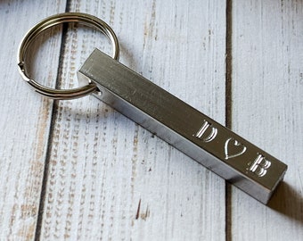 Engraved Bar Keyring  Aluminium Personalised Gift for Him Father's Day for Her Couples Anniversary Family Home New House Mother's Day