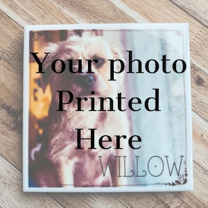 Photo Ceramic Tile Coaster Personalised Keepsake Memento Art Pet Wedding Favourite Photo
