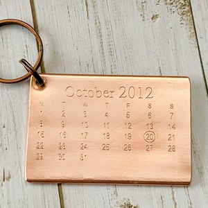 Copper Key Ring from Recycled Copper Pipe Calendar 7th Anniversary Gift 22 Years Birthday Key Chain Upcycled Rustic For Him For Her Wedding image 5