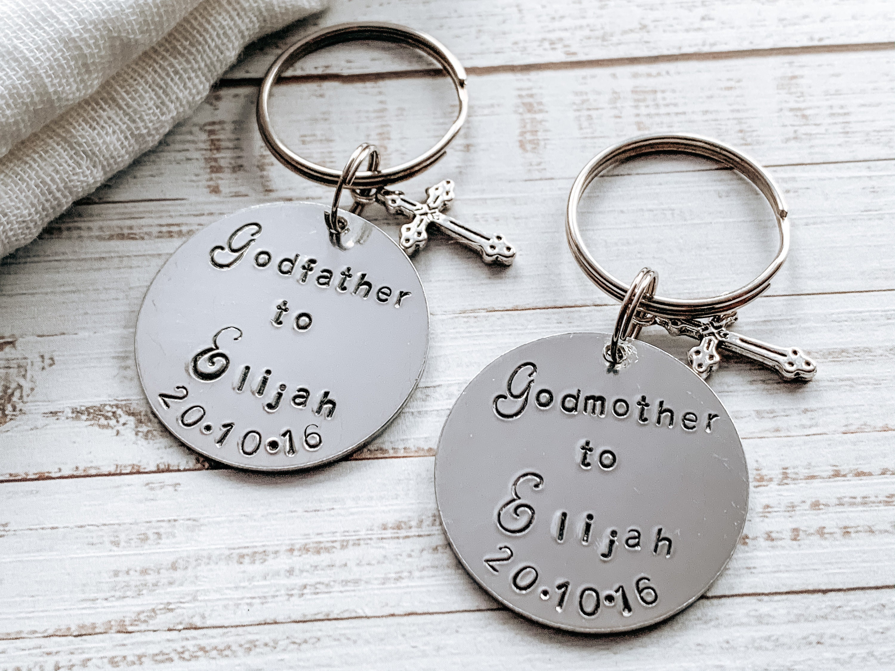 Thank you for being Godmother Godparent Personalised Keyring Godfather 
