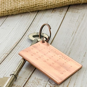 Copper Key Ring from Recycled Copper Pipe Calendar 7th Anniversary Gift 22 Years Birthday Key Chain Upcycled Rustic For Him For Her Wedding image 8