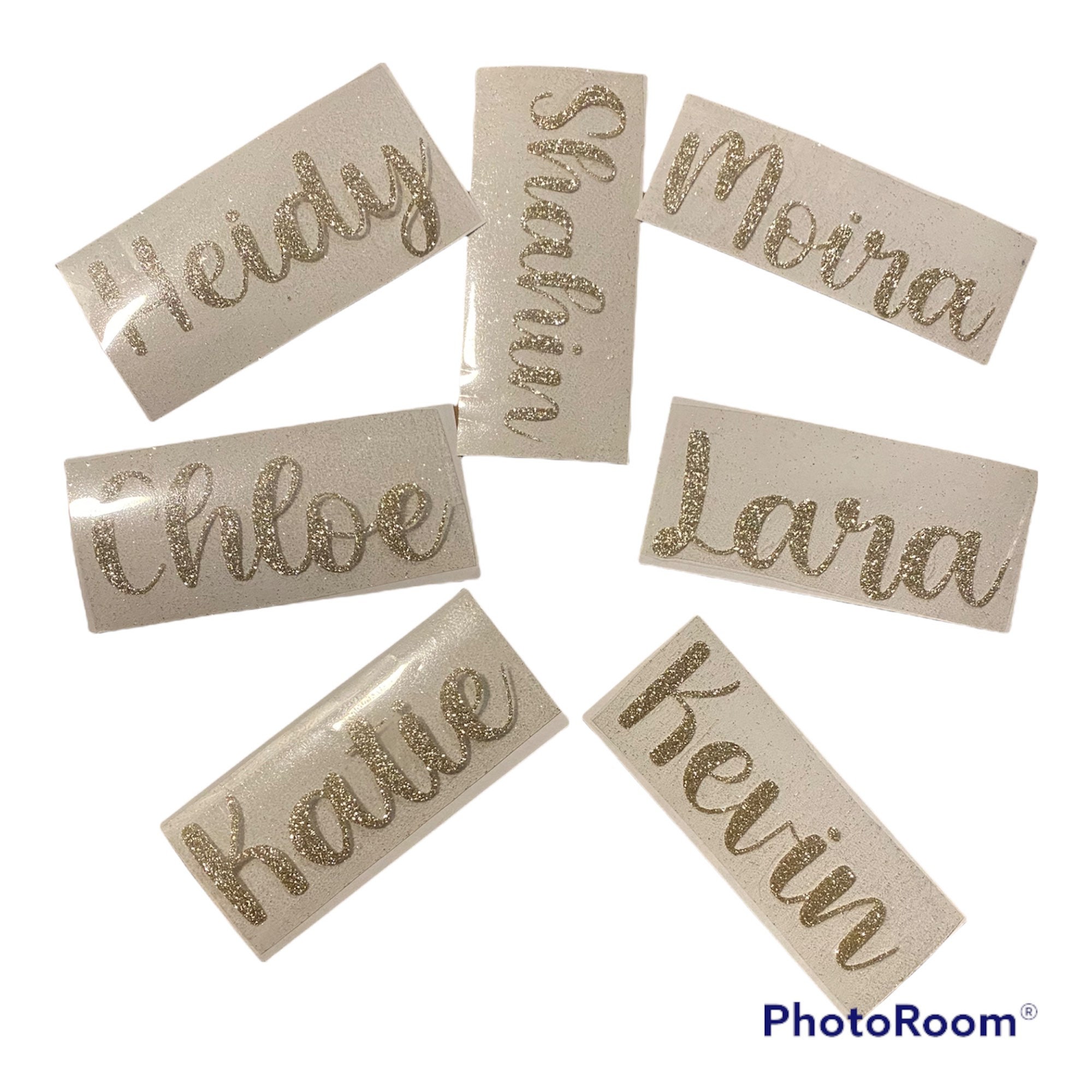 Iron on Name Decal Personalized Iron on Glitter Decal Diy Etsy