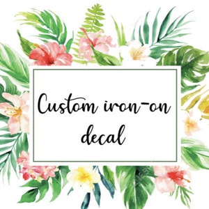 Iron on Name decal - Personalized Iron on Glitter decal - Diy Iron on name