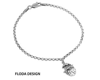Küken Charm Armband in Sterling Silber, Frühling Baby Charm Armband, Ostern Küken Charm Armband, Geburtstag Charm FD-BR-37-20,23