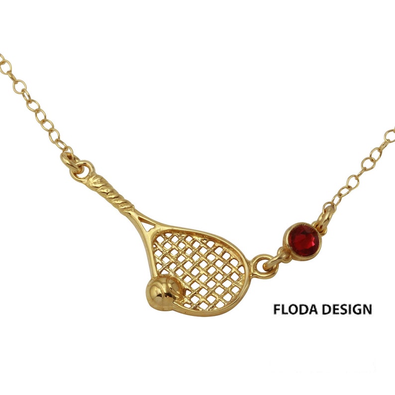 Tennis Racket Necklace in Sterling Silver With Swarovski Crystal rhodium Plated,tennis Racket