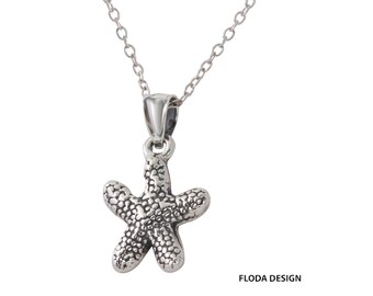Seestern Halskette in Starling Silber, nautischen Schmuck, Seestern Schmuck FD-754
