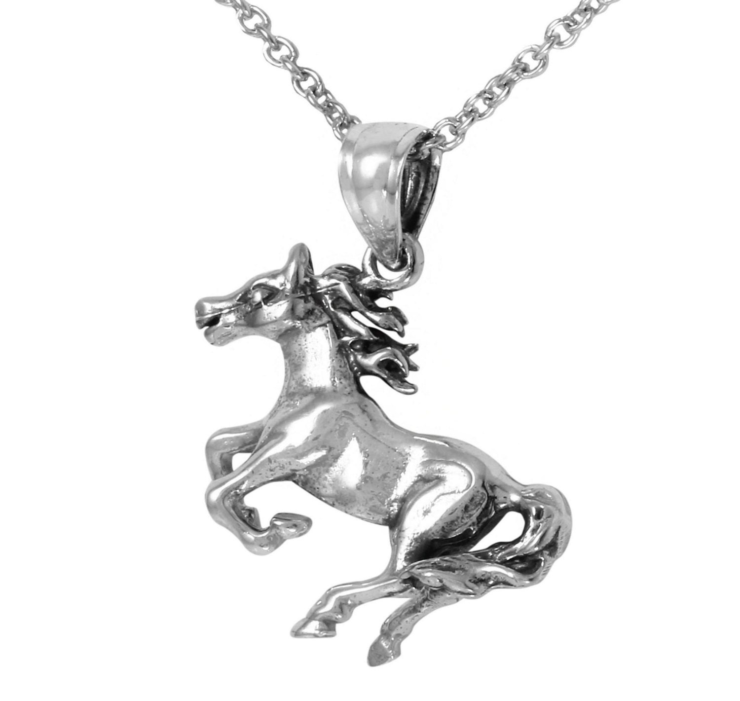 Horse Necklace in Sterling Silver, Horse Jewelry, Small 3D Arabian Horse Necklace FD2718,22 Etsy