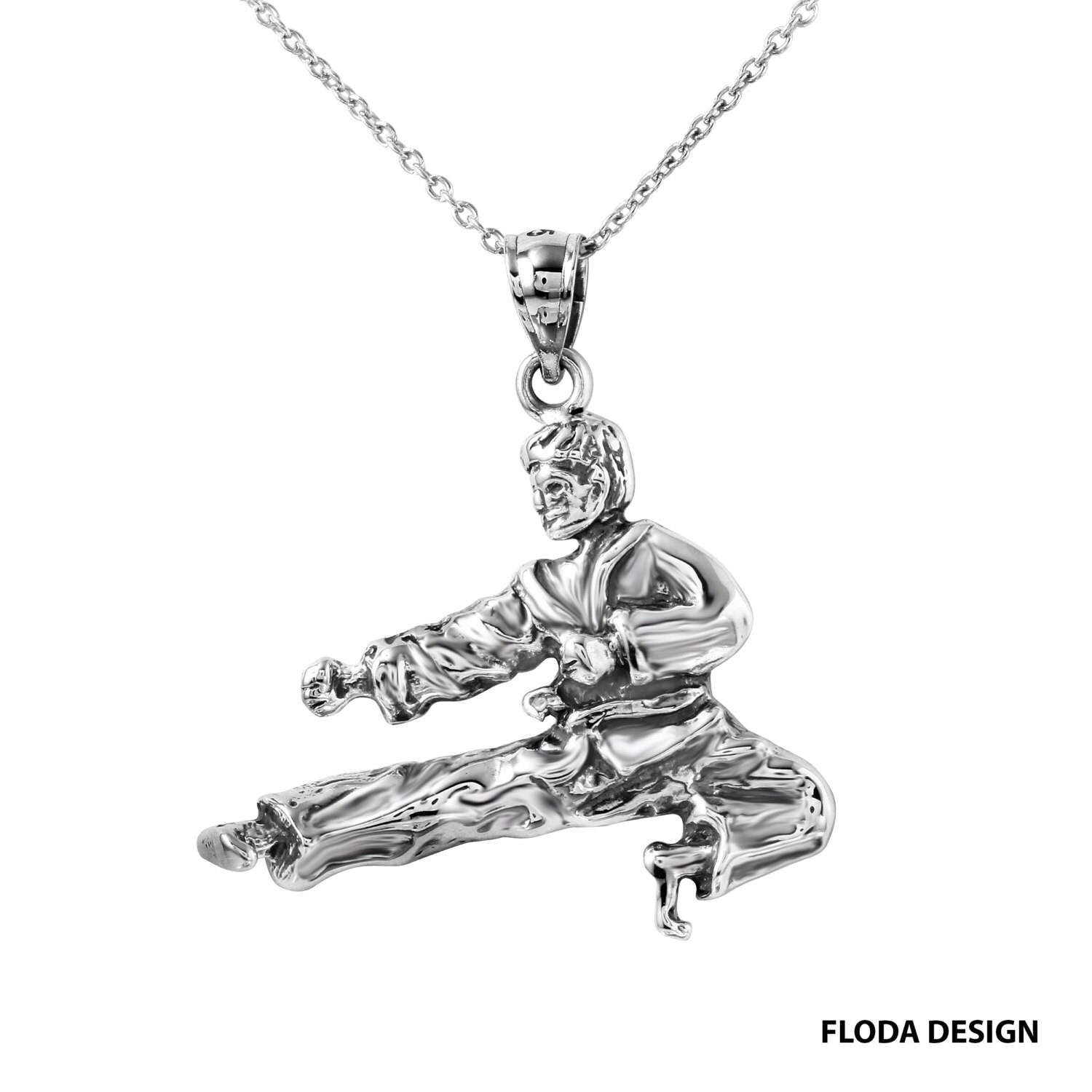 Karate Necklace in Sterling Silver Karate Jewelry FD4014 Etsy