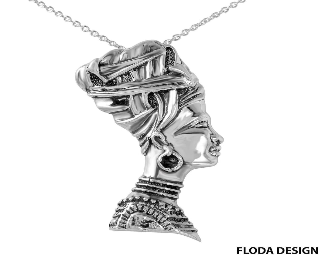 Queen Nefertiti Necklace in Sterling Silver, Nefertiti Jewelry, Queen