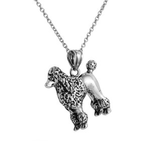 POODLE 3D Dog Necklace in Sterling Silver, Dog Jewelry, Animal Jewelry, Poodle Jewelry FD-25-25 image 5