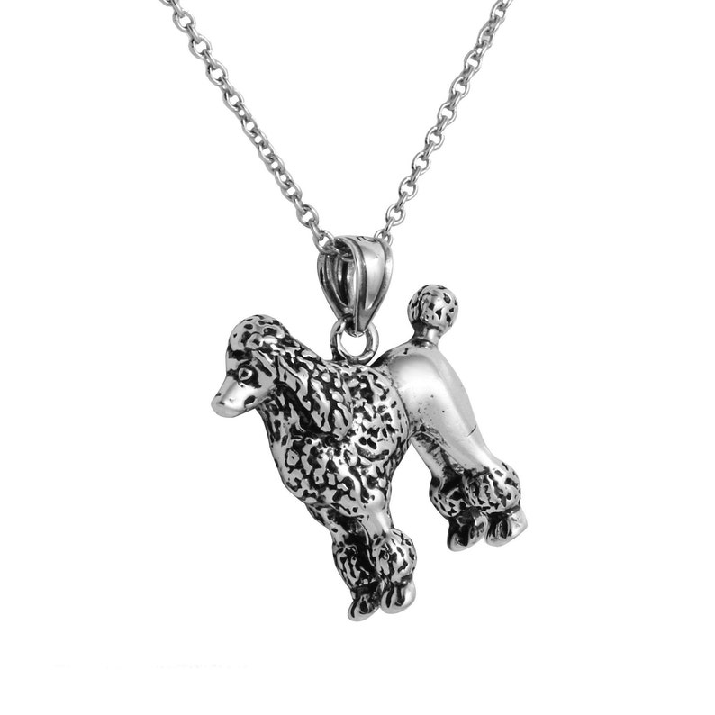 POODLE 3D Dog Necklace in Sterling Silver, Dog Jewelry, Animal Jewelry, Poodle Jewelry FD-25-25 image 5