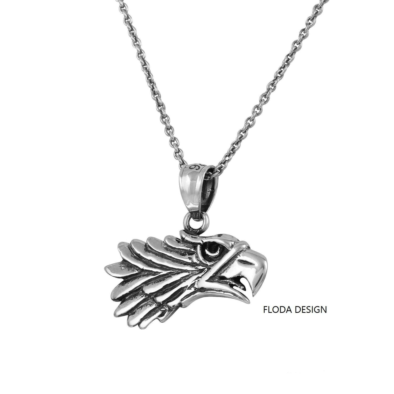 ネックレス・チョーカー BLENDOFF Downhill Eagle Necklace 925 Silver Oxidized Eagle Head Pendant Necklace - Sterling Silver