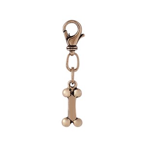 May include: A gold-toned metal charm in the shape of a bone, attached to a gold-toned metal chain and a lobster clasp.