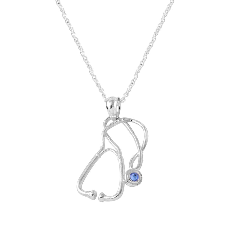 Stethoscope Necklace in Sterling Silver 18k Rose Gold Etsy