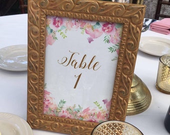 Table Number Cards, Table Number Wedding, Table Number Printable, Wedding Table Numbers, Table Number Signs, Floral Table Numbers, Signs