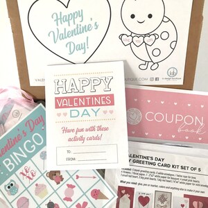Kit de San Valentín para niños, regalos para San Valentín, kits de tarjetas de felicitación, bingo, cuponera, regalo para niños