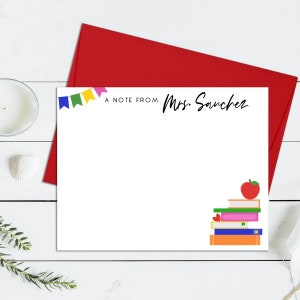Lehrer Stationär Personalisiert, Personalisierte Lehrer Notizen, Personalisierte Briefpapierkarten, Geschenke für Lehrer, Lehrer Wertschätzung, Geschenk