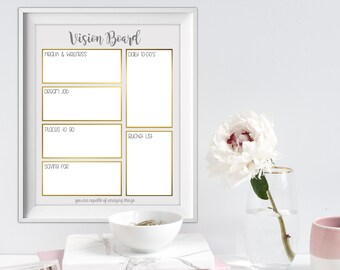 Vision Board Printables, Vision Board, Vision Board Planner, Office Printables, Planner Printable, Office Wall Art, Office Decor, Planner
