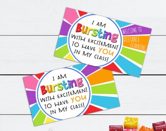 Welcome Class, Welcome Classroom, Welcome Classroom Printable, Bursting with Excitement, Teacher Card, Welcome Tag, Back to School, Gift Tag