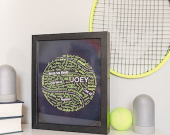 Personalized Tennis Gifts, Tennis Gifts, Personalized Tennis Ball, Personalized Team Gifts, Sports Wall Art, Coach Gift, Gifts for Team