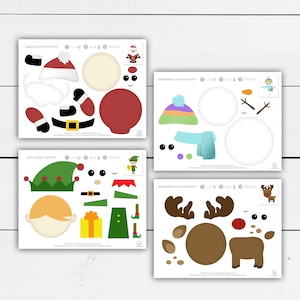 Weihnachtsaktivitäten für Kinder, Weihnachtsausschnitte, Urlaubsaktivitäten für Kinder, Papiermodelle Weihnachten, druckbare Aktivitäten, Kunsthandwerk für Kinder