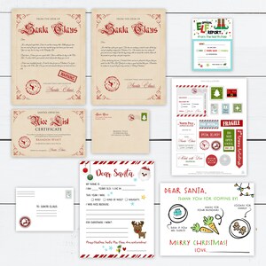 Kit de Papá Noel, Kit de carta a Papá Noel, Cree en Papá Noel, Kit de Navidad, Franqueo del Polo Norte, Pegatinas navideñas, Informe de elfos, Lista de buenos, Personalizado