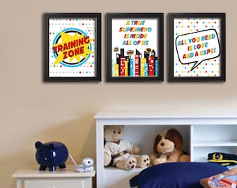 Superhero Wall Art, Superhero Decor, Superhero Prints, Super Hero Wall Art, Super Hero Decor, Boys Bedroom Wall Art, A True Superhero 8x10