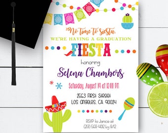 Graduation Invitation, High School Graduation Invitation, College Graduation Invitation, Graduation Fiesta, Fiesta Graduation, Graduation