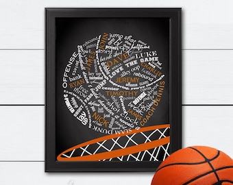 Personalized Basketball, Personalized Basketball Gifts, Personalized Team Gift, Basketball Gifts, Coach Gift, End of Season, Farewell Gift