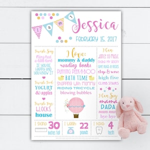 First Birthday Decoration, First Birthday Board, First Birthday Sign, Hot Air Balloon Decoration, Hot Air Balloon, Decoration Birthday First