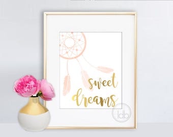 Impresión de dulces sueños, letrero de dulces sueños, baby shower de dulces sueños, impresiones para habitación infantil, juego de impresiones para habitación infantil, atrapasueños para habitación infantil, decoración para habitación infantil