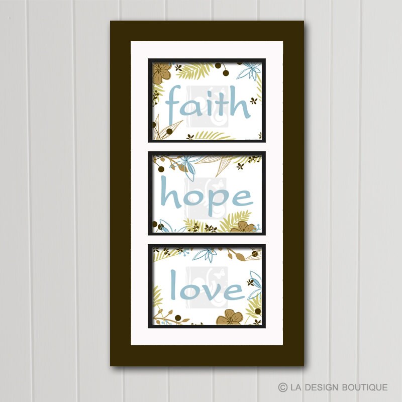 Faith Hope Love Faith Hope Love Wall Art Faith Hope Love Etsy