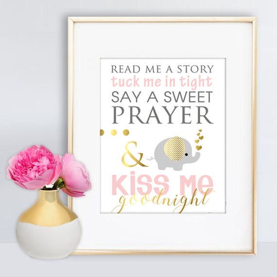 pink elephant nursery wall decor