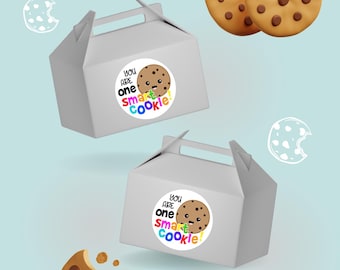 One Smart Cookie Tag, Smart Cookie, Smart Cookie Sticker, Back to School Label, Teacher, Graduation Favor Bags, Printable, PNG, SVG